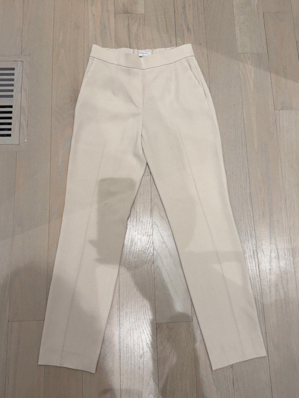 Aritzia Babaton Cream High-Waist Tailored Women's Pants (long version)